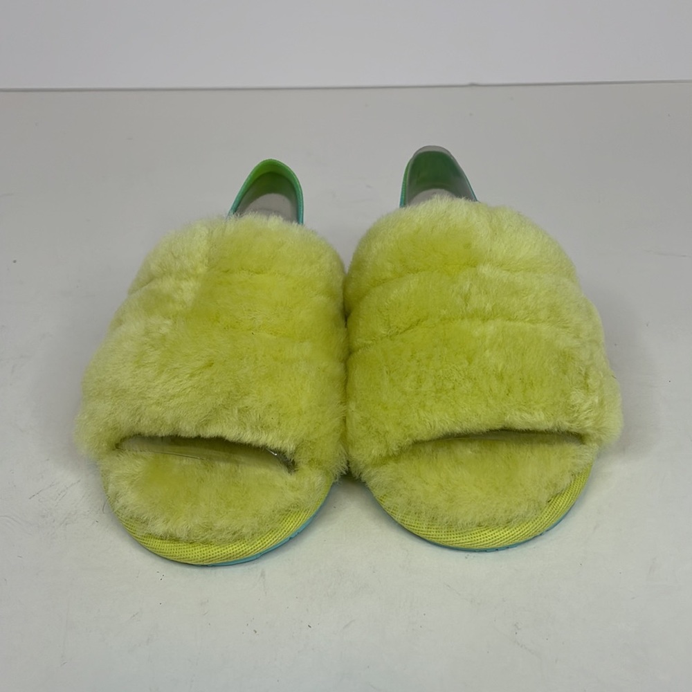 New Toddler Yellow Sheepskin UGG Fluff Yeah Slide Size 7T - Picture 2 of 11
